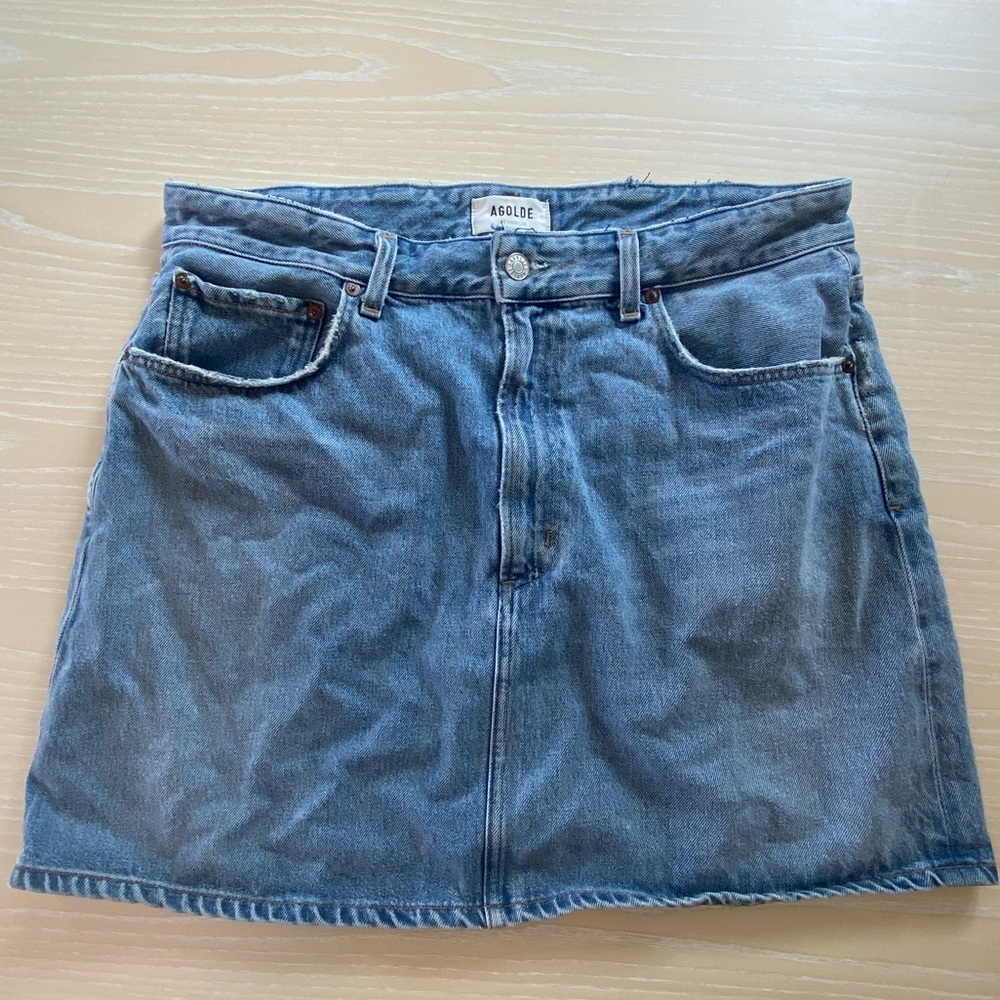 AGOLDE Lettuce Waistband (Removed) High Rise Skirt in Revival